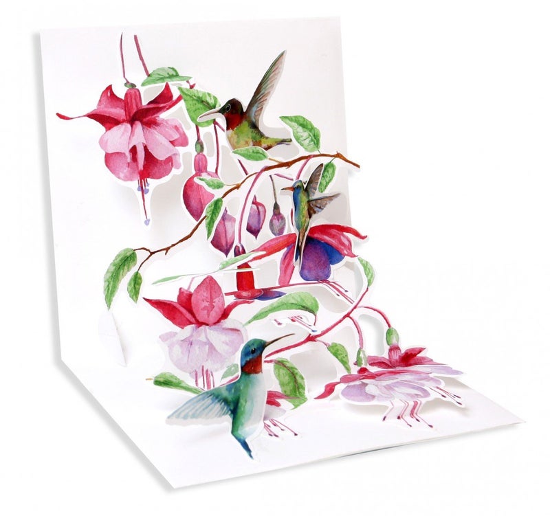 Up With Paper Everyday Pop-Up Greeting Card, 5-1/4" x 5-1/4", Hummingbirds - Image 1